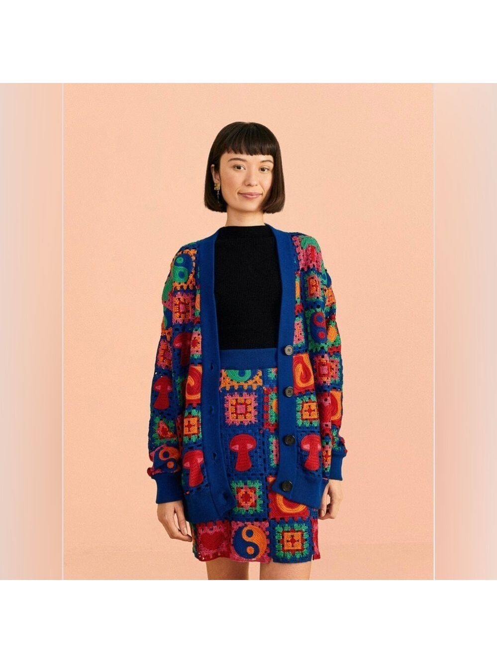 Farm Rio Crochet Icons Sweater Skirt